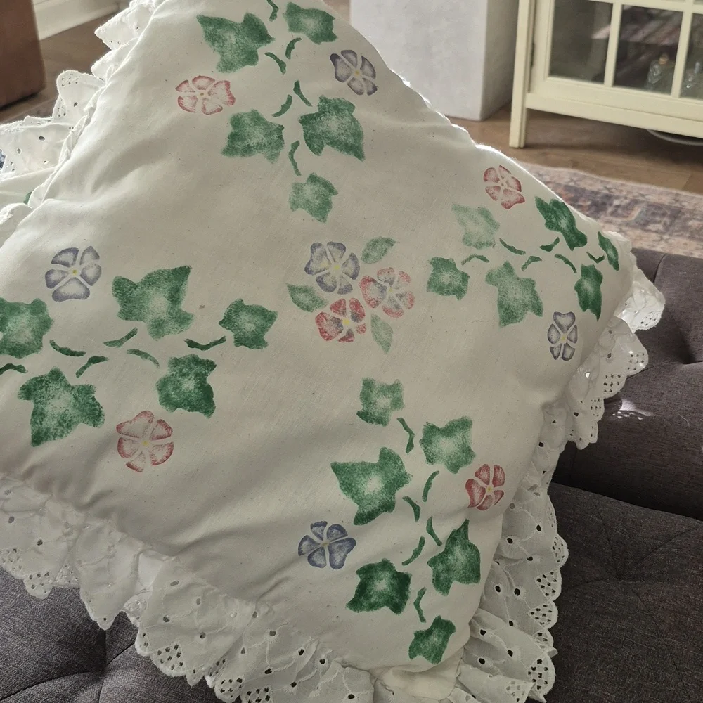Two Ivy Shabby Chic Pillows With Ruffle